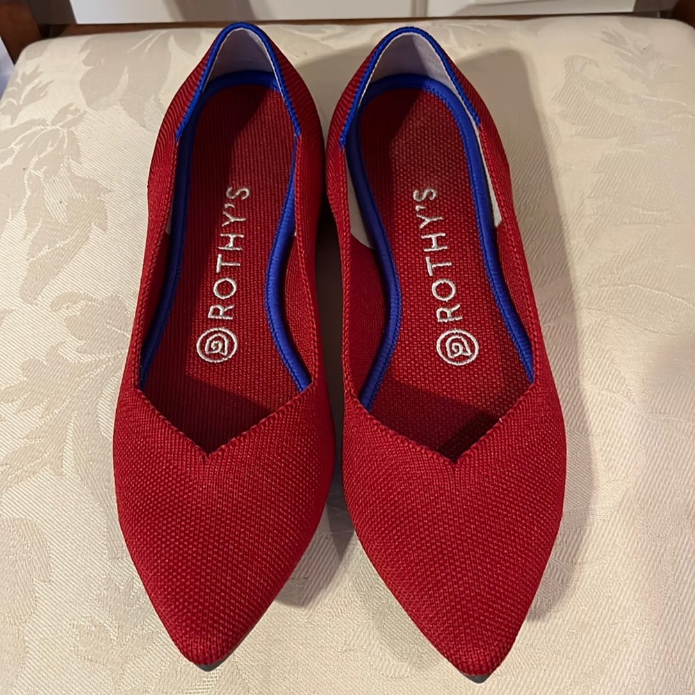 Rothy's Chili Red Size 7 Women’s The Point Flats Shoes